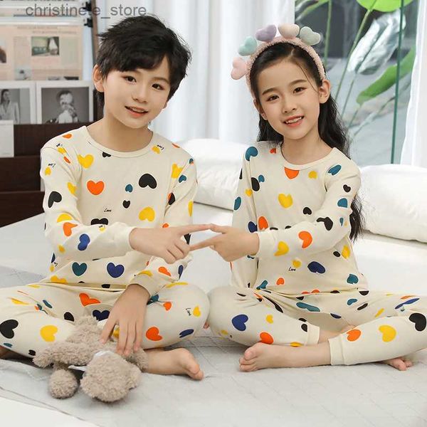 Pijamas outono algodão pijama infantil manga longa roupas da menina do bebê terno dos desenhos animados crianças roupas pijamas da criança meninos pijamas