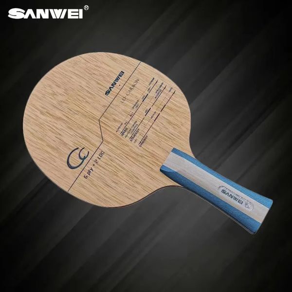 Ракетки для настольного тенниса SANWEI CC Blade 5 Wood 2 Carbon Training без коробки Ping Original Sanwei Pong Paddle Base Tenis de Mesa 231214