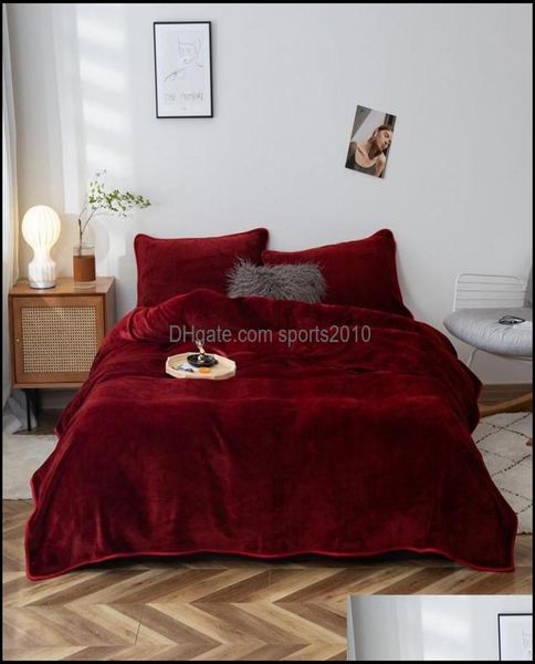 Coperte tessili da casa giardino solido colore inverno inverno dorato in lana coperta soffice morbida e morbida vello di corallo nero blu nero 2525048 2525048