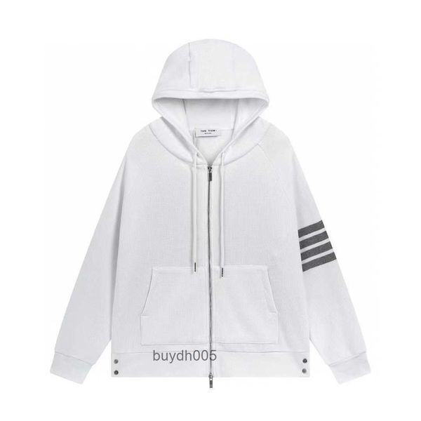 Gllu Männer und Frauen Pullover Modedesigner Thombrownsweatshirt Hohe Version Hoodie Männlich Weiblich Paare Waffel Vier Bar Sport Hoodie Strickjacke Jacke Trendy Hoodi