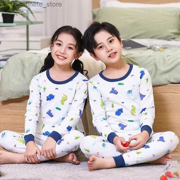 Pigiama Autunno Ragazza Ragazzi Pigiama Set Abbigliamento per bambini Completo Top + Pantaloni Indumenti da notte Cotone Cartoon Panda Pigiama Bambini Pigiama Abbigliamento da notte R231214