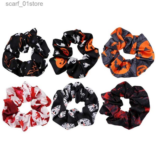 Headwear Acessórios para o cabelo Halloween Horror Abóbora Decoração Elástica Scrunchies Mulheres Corda de Cabelo Faixas de Borracha Headwear Acessórios para o Cabelo PresentesL231214