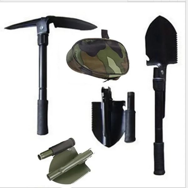 Gadget da esterno Sopravvivenza Spade Cazzuola Dibble Pick Attrezzo da giardino di emergenza Multi funzione Pala da campeggio pieghevole portatile militare 231214