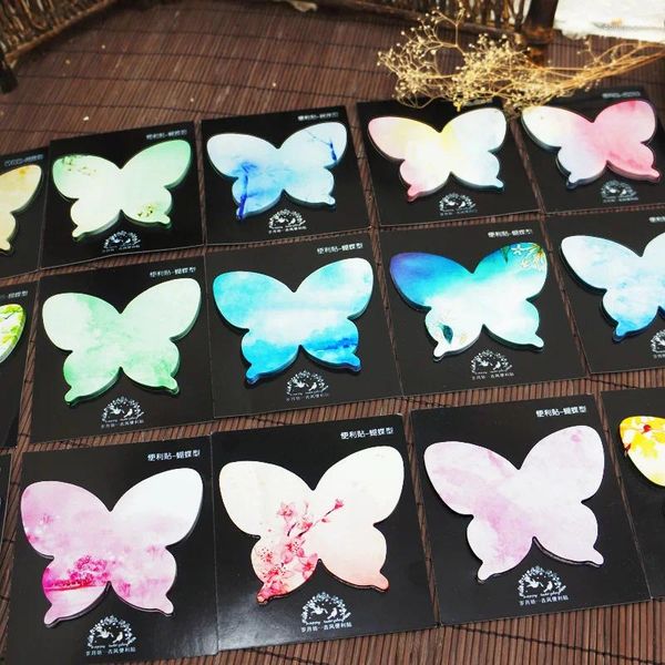 PCS/LOT Creative Butterfly Memo Pad Sticky Notlar Sevimli n Kırkasa Etiket Not Defarı Bookmark Posta Sarf Malzemeleri