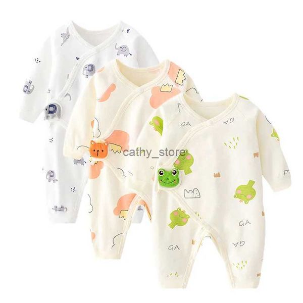 Macacão 0-6 meses bebê recém-nascido meninas meninos macacão de algodão dos desenhos animados roupas infantis roupa macacão primavera outono roupas ao ar livre 2023 newl231114