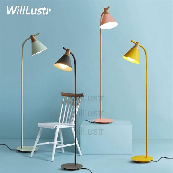 Willlustr moderne Design-Holz-Stehlampe, nordische Beleuchtung, Macaron-Farbe, Lampen, Wohnzimmer, Schlafzimmer, Arbeitszimmer, Flur, Sofaseite, F312O