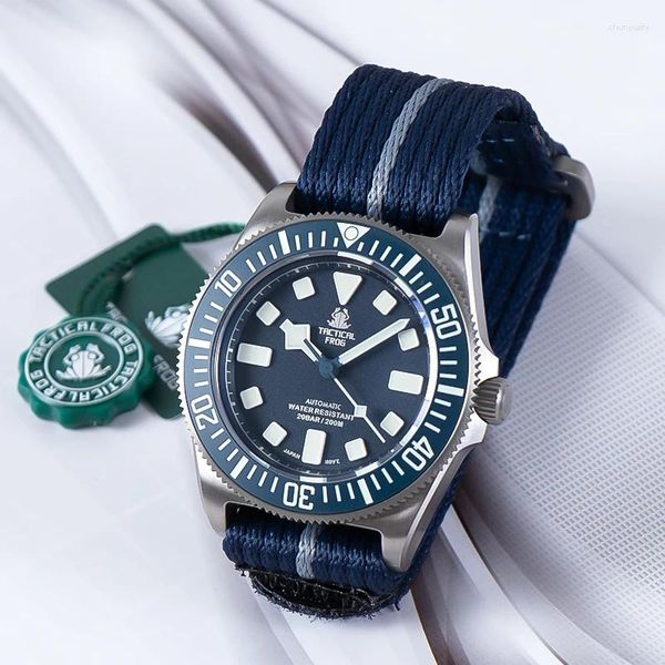 Relojes de pulsera Táctico Rana FXD V4 Titanio Reloj de buceo Hombres NH35 Movimiento Automático Mecánico Zafiro Vidrio 200M Impermeable BGW-9 Luminoso