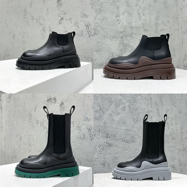 Botas Chelsea Martin Botas de designer de luxo masculino e feminino botas de tornozelo plataforma elevação de couro sapatos masculinos sapatos femininos botas com sola plataforma tamanhos 35-46 + caixa