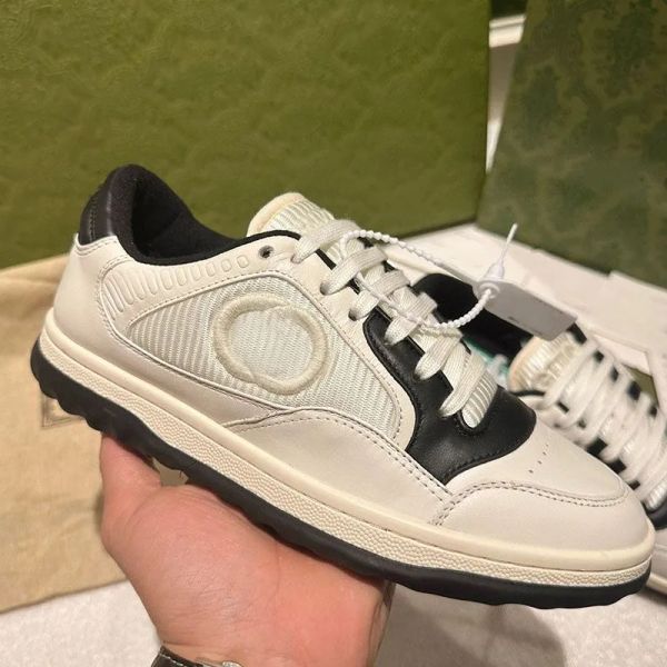 Tasarımcı Marka Ayakkabı Mac80 Deri Sneaker Deri Vintage İşlemeli Çift Günlük Sabah B22 Küçük Beyaz Ayakkabı