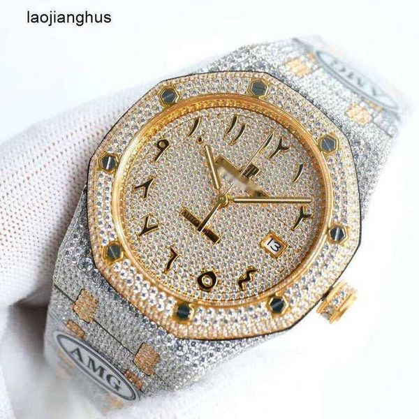 Audemar Pigue Relógio AP Diamond Relógios Full Designer Ap Auto Relógio de pulso Wxau Movimento mecânico de alta qualidade Piglet Uhr Bust Down Montre Iced Out Royal r rj