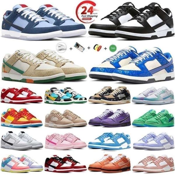Men Shoes Flat Sneakers Lows Running Shoes Panda White Black Triple Pink University Blue Red Gold Rose Whisper Active Fuchsia Mens Casual Trainers GAI