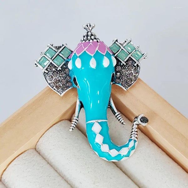 Broches de elefante esmaltado para mulheres, joias da moda, alfinetes de lapela, broche de arte para meninos e meninas, presentes unissex de animais da sorte