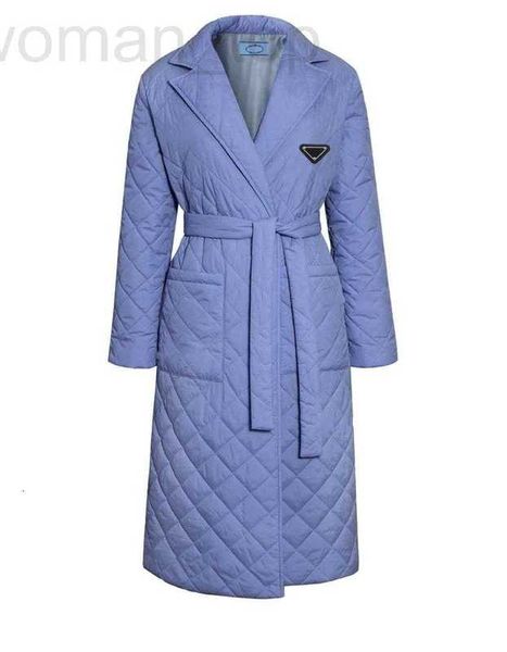 Mulheres Down Parkas Designer Nova Jaqueta Slim-Fit Moda Cinto Mid-Comprimento Algodão Acolchoado Terno Feminino Estilo Coreano Qi Diamond Check O702