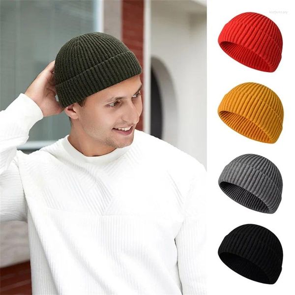 Berets 2023 Verkauf Rind Paar Winter Hut Für Männer Frauen Mode Warme Beanie Hüte Solide Gestrickte Woll Erwachsene Abdeckung Kopf kappe