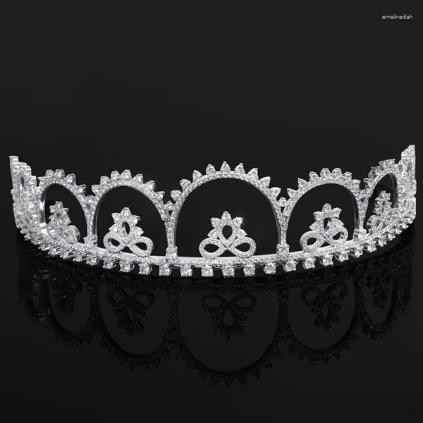 Grampos de cabelo yysunny elegante cor prata casamento coroa jóias nupcial headpiece na moda tiara e coroas para presente de festa de aniversário feminino