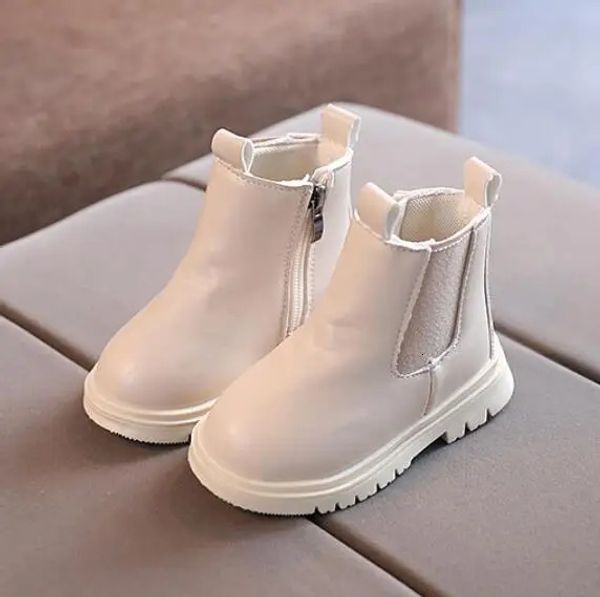 Botas moda crianças botas de couro pu botas de inverno sapatos infantis princesa meninas anti deslizamento pé mais quente botas de neve 1-10 anos de idade 231215