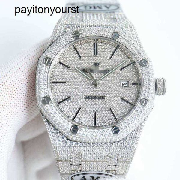 Часы Audemar Pigue AP Diamond Watches Дорогие мужские часы с бриллиантами Ap Мужские часы Авто наручные часы Hf5n Высококачественный механический механизм Piglet Uhr Bust Down Montr