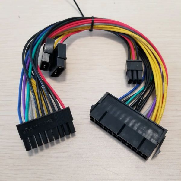 10 PZ/LOTTO ATX da 24 Pin a 18 Pin Dual IDE Molex a 6 Pin Convertitore Adattatore Cavo di Alimentazione per HP Z600 Workstation Server 18AWG