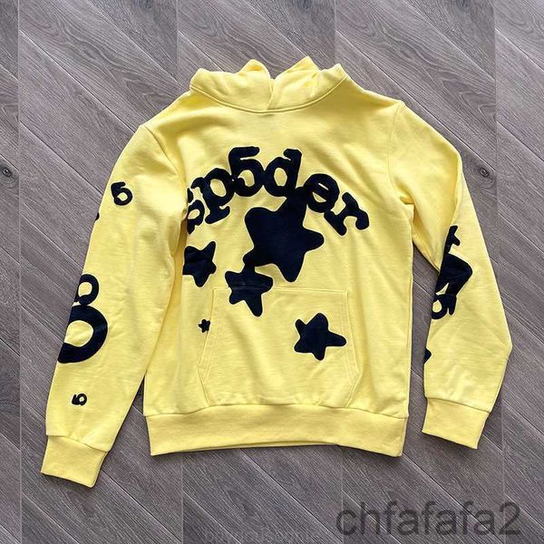 Erkek Hoodies Sweatshirts Sarı Sp5der 555555 Yıldız Kazak Erkekler Kadın Haikyuu Young Thug Örümcek Web Hoodiesfw23 SHKP