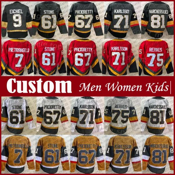 Özel Jack Eichel Mark Stone Hokey Forması Özel Erkek Kadın Kid William Karlsson Jonathan Marchessault Hızlı Alex Pietrangelo Shea Theodore