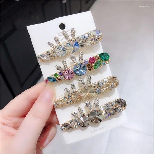 Fermagli per capelli con strass scintillanti Dolce colorato simpatico cartone animato Barrettes Forcina Accessorio per copricapo da donna per feste di strada