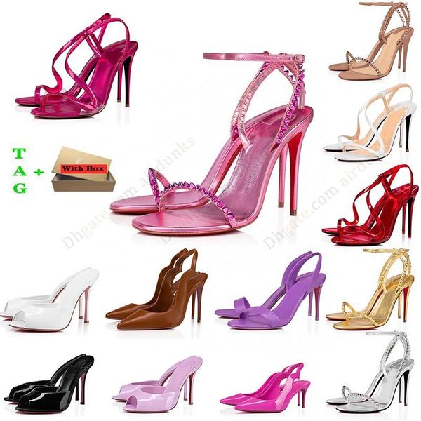 High-Heel-Schuh für Damen, Designer, Slingback-Kitten-Heels, Unterteile, Pumps, rote Absätze, schwarzes Splittergold, Luxus-Plateau, Peep-Toes, offene Zehensandalen, Slipper-Sandale mit Box