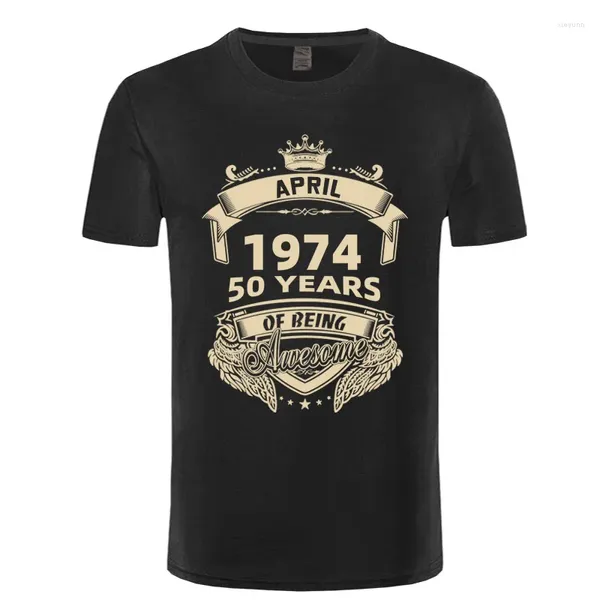 Camisetas masculinas em 1974 50 anos de ser incrível camisa janeiro fevereiro abril maio junho julho agosto setembro outubro novembro dezembro
