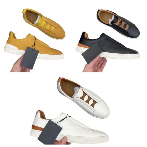 Designer-Zegn-Mannschuhe für Herren, echtes Leder, Schnürung, Schweiz, Business-Schuhe, Low-Top-Zegn-Sneaker, Rindsleder, drei sich kreuzende Logos, Design 35–46