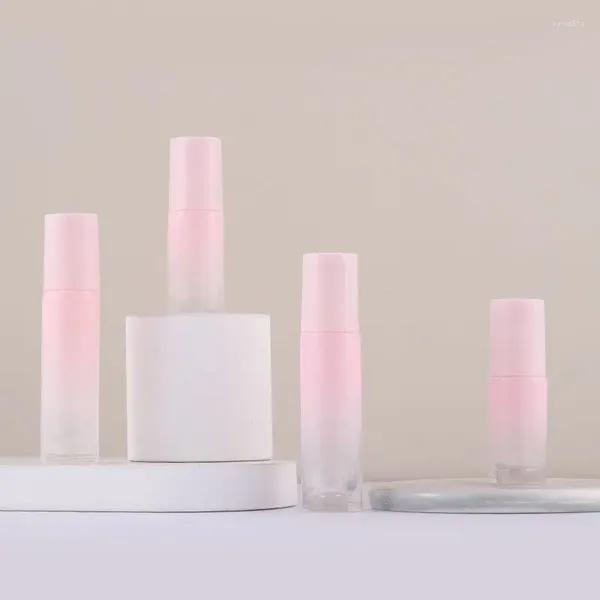 Flaschen 10 stücke 5 ml 10 ml Farbverlauf Rosa Dünne Röhre Glas Rolle Auf Flasche Probe Test Ätherisches Öl Fläschchen mit Roller Ball