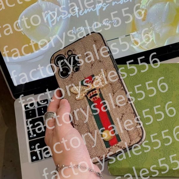 Custodie per telefoni di design per iPhone 15 14 pro max 13 custodia 12 11 14Plus 11promax Cover Bee Tiger Snake Embroid Case