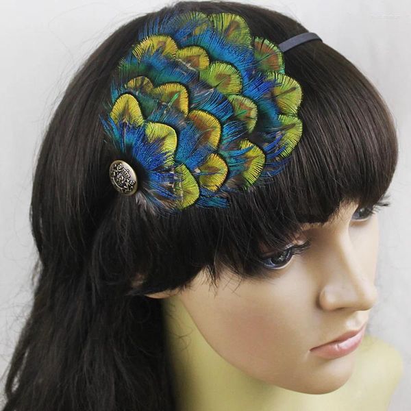 Mode Erwachsene Stirnband Pfauenfeder Haarband Kopfbedeckung Haarschmuck Weihnachtsfeier Frauen Geschenke