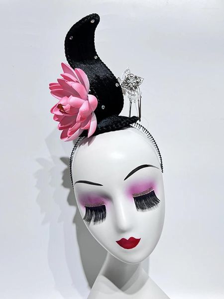 Chinesischen Stil Klassischen Tanz Kopfbedeckung Weibliche Solo Lotus Leistung Haar Zubehör Ethnische Perücke