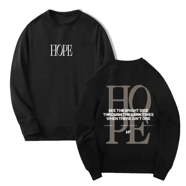 Rapper NF Hope Tour Merch Übergroßer Hoodie Damen Herren O-Ausschnitt Langarm Crewneck Sweatshirt Lässiger Trainingsanzug Hip Hop Kleidung