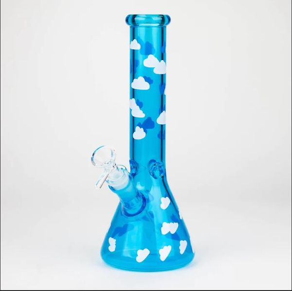 Im Dunkeln leuchtende Bong-Becher-Ölplattformen, Wasserpfeifen, Rauchrohr-Downstem-Perc-Bubbler, berauschende Glas-Dab-Rigs mit 14-mm-Verbindung