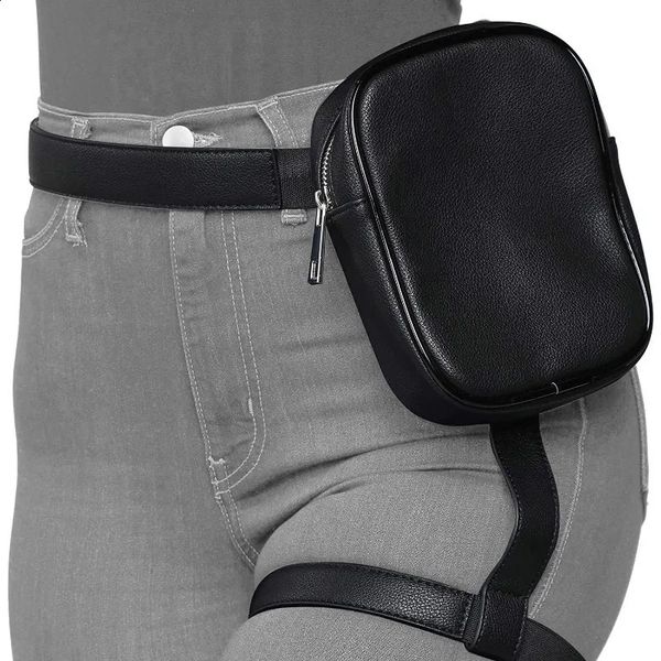 Sacos de cintura moda na moda elegante mulheres cintura perna cinto de couro legal menina saco fanny pack para caminhadas ao ar livre motocicleta 231214