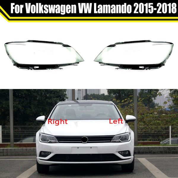 Auto abajur de vidro sombra farol do carro capa lente escudo caso luz para vw lamando 2015 ~ 2018 halogênio