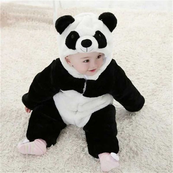 Комбинезоны для малышей, осенне-зимняя одежда, комбинезон для скалолазания, комбинезон для маленьких мальчиков и девочек, милый костюм панды, теплая одеждаL231114