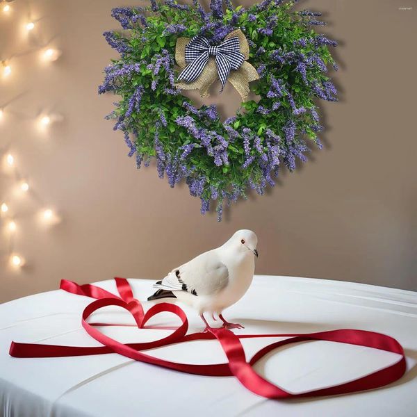 Dekorative Blumen, Valentinstagskranz, künstlicher Lavendel für Abendessen, Hochzeit, Fenster