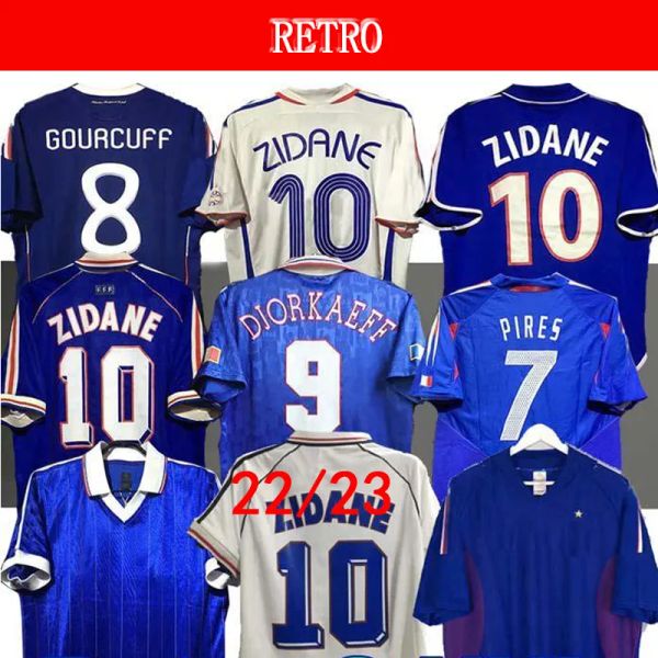 1998 RETRO 2002 ZIDANE HENRY voetbalshirts 1996 2004 Platini voetbal 1984 shirt Trezeguet 1982 Frankrijk 2006 Deschamps Petit 2000 Pires Maillot de footbalL