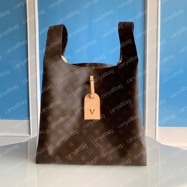 Designer sacos 10a espelho qualidade atlantis bolsa de ombro bolsa de luxo mulheres grande saco de compras marrom revestido lona cesta bolsa reversa bolsas embreagem hobo
