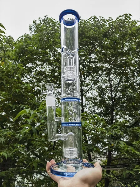 16.7 inç ağır cam bongs nargile kubbesi percolator sigara su borusu bong +kase