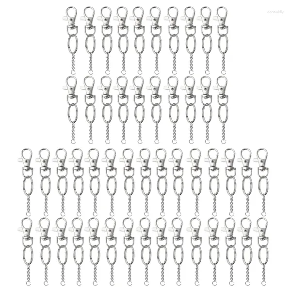 Schlüsselanhänger 50 Stück verschiedene Schlüsselanhänger-Anhänger Herz-/Sternförmige Wirbel, Schnapphaken, anpassbare Schlüsselanhänger-Zubehör für die Schmuckherstellung