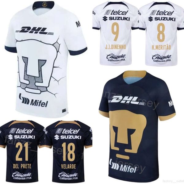 Männer 23-24 Fußball unam 19 Gabriel Fernandez Jerseys Club Team 6 Nathan Silva 10 Eduardo Salvio 12 Cesar Huerta 9 Juan Dinenno Navy Blue White Football Hemd Kits Uniform