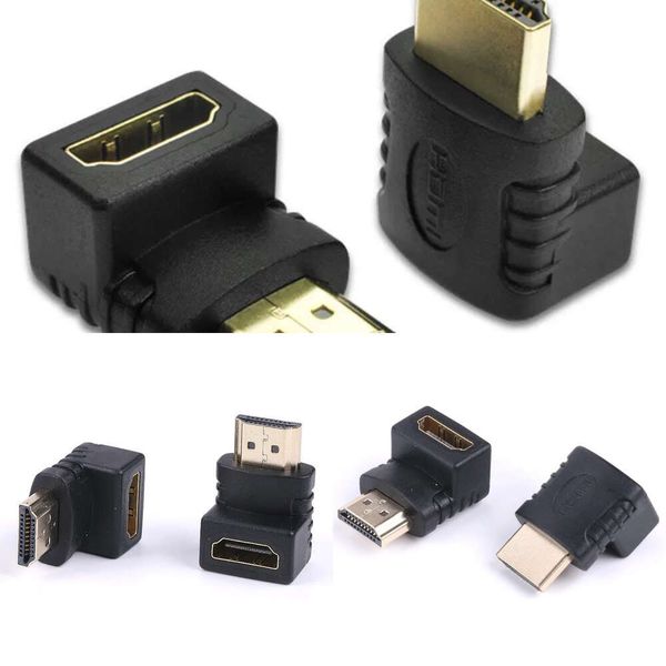 Novos adaptadores de laptop carregadores hdmi-compatível adaptador de ângulo reto de 90 graus hdmi 270 graus hdmi macho para fêmea conector de cotovelo hdmi