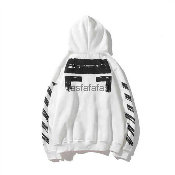 Мужские толстовки с капюшоном Новые мужские черные футболки Offes White p Offe Style Модный модный свитер с капюшоном с капюшоном в полоску и стрелкой вороны S-2xl JOQ0