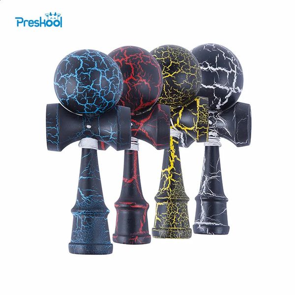 Kendama atraente kendama 18.5 cm engraçado japonês tradicional brinquedo de madeira kendamas bola colorida pu pintura brinquedos de madeira 231214