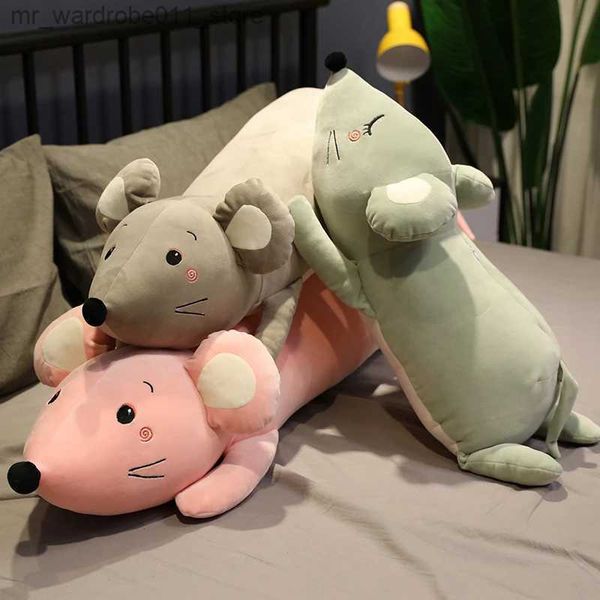 Plüschpuppen Neue 70 cm-130 cm Nette Maus Plüschtier Weiches Tier Maus Ratte Puppe Kissen Kawaii Geburtstagsgeschenk für Kinder Spielzeug Sofa Kissen Kissen Q231215