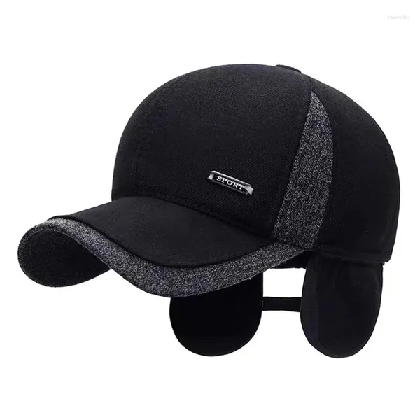 Berretti da baseball Cappelli invernali papà Berretto da baseball da uomo Addensare cotone caldo Snapback per protezione antivento per le orecchie con cappello paraorecchie