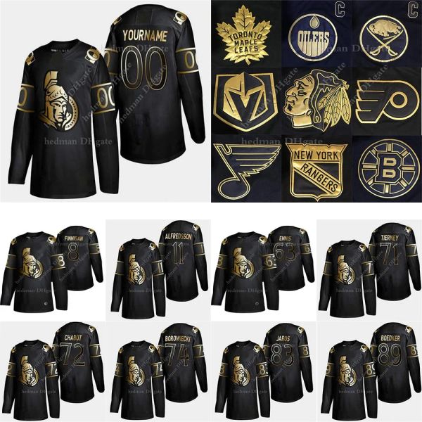 ТАМОЖЕННАЯ футболка Golden Edition Ottawa Senators 65 Эрик Карлссон 9 Бобби Райан 39 Андреас Энглунд 61 Stone custom любое количество любое имя хоккейная игра