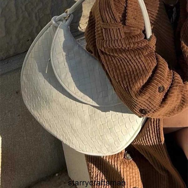 Botte Venetas Umhängetasche Damen Ledertaschen Gemelli 2024 Neue Modenschau Kendou Gleicher Stil Woven Crescent Bun Twin Underarm Bun Single Shoulder Handheld Wom HBLT